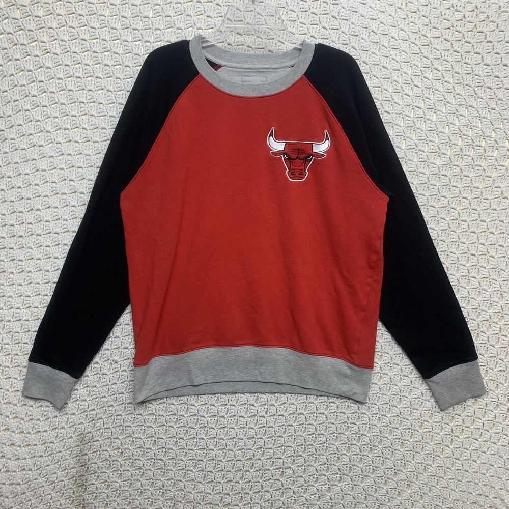 Chicago Bulls Sweatshirt NBA Top Crewneck Mens XL Red Long‎ Sleeve Lightweight